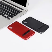 Carbon fiber pattern TPU phone cover for iPhone X stand case, slim fit for iPhone X case