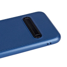 Carbon fiber pattern TPU phone cover for iPhone X stand case, slim fit for iPhone X case